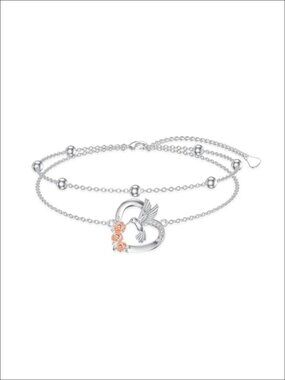 Sterling Silver Diamond Hummingbird Bracelet for Women